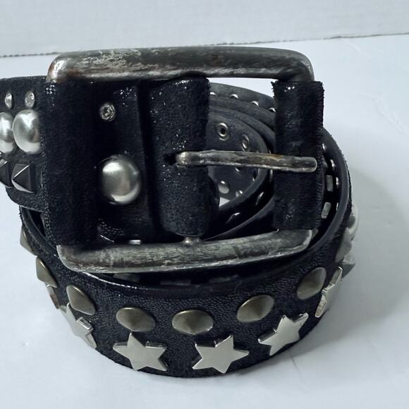 Brambilla Made in Italy multi metal studs around the belt .Measures 45 inches main image 4